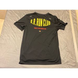 Nike Shirt Mens Medium Black Dri Fit Blue Ribbon Run Club Rise 365 Pinwheel